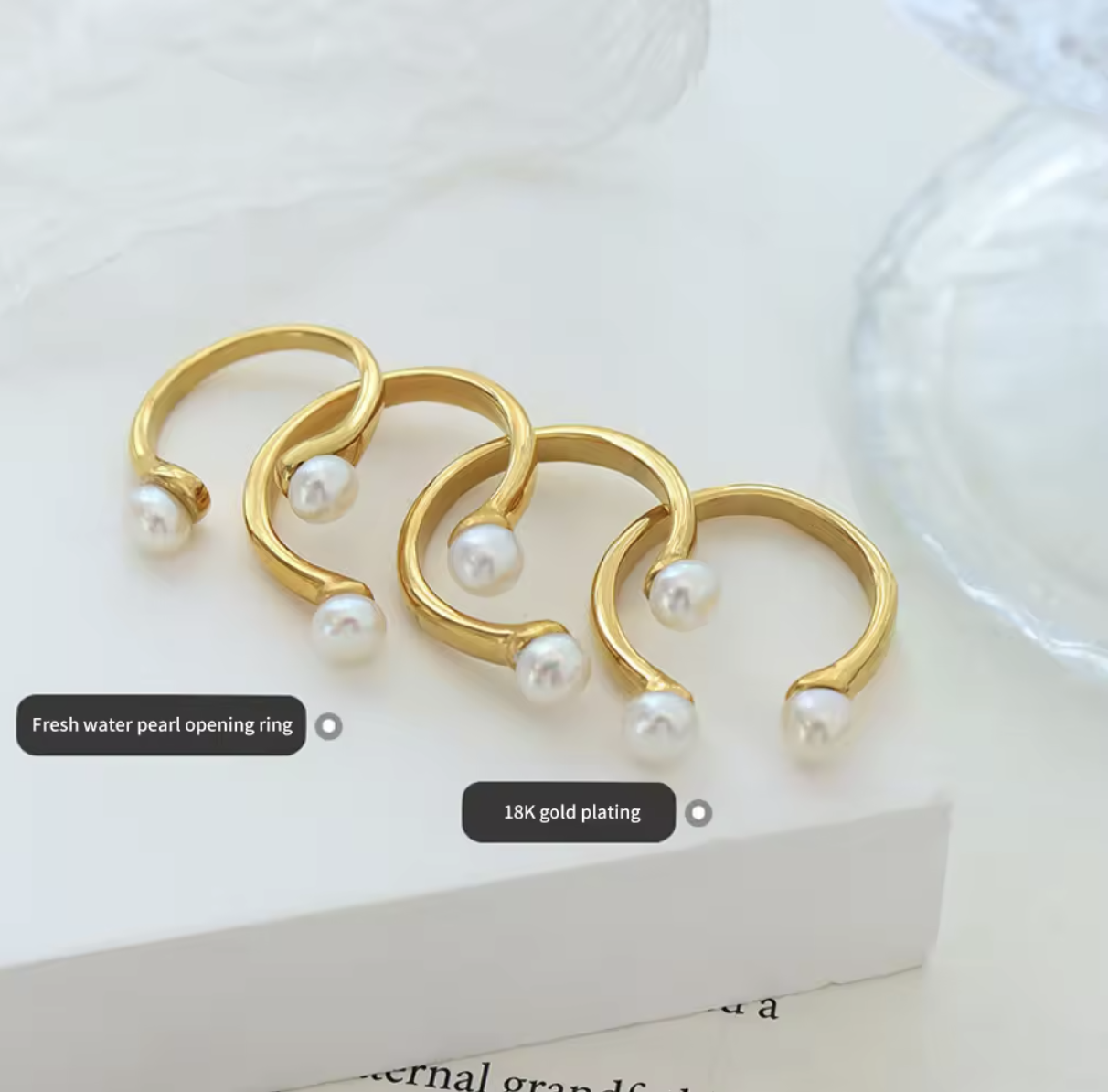 Elegant Baroque Freshwater Pearl Adjustable Ring * Unisex* - VAM Jewelry