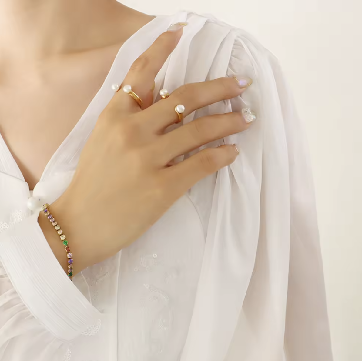 Elegant Baroque Freshwater Pearl Adjustable Ring * Unisex* - VAM Jewelry