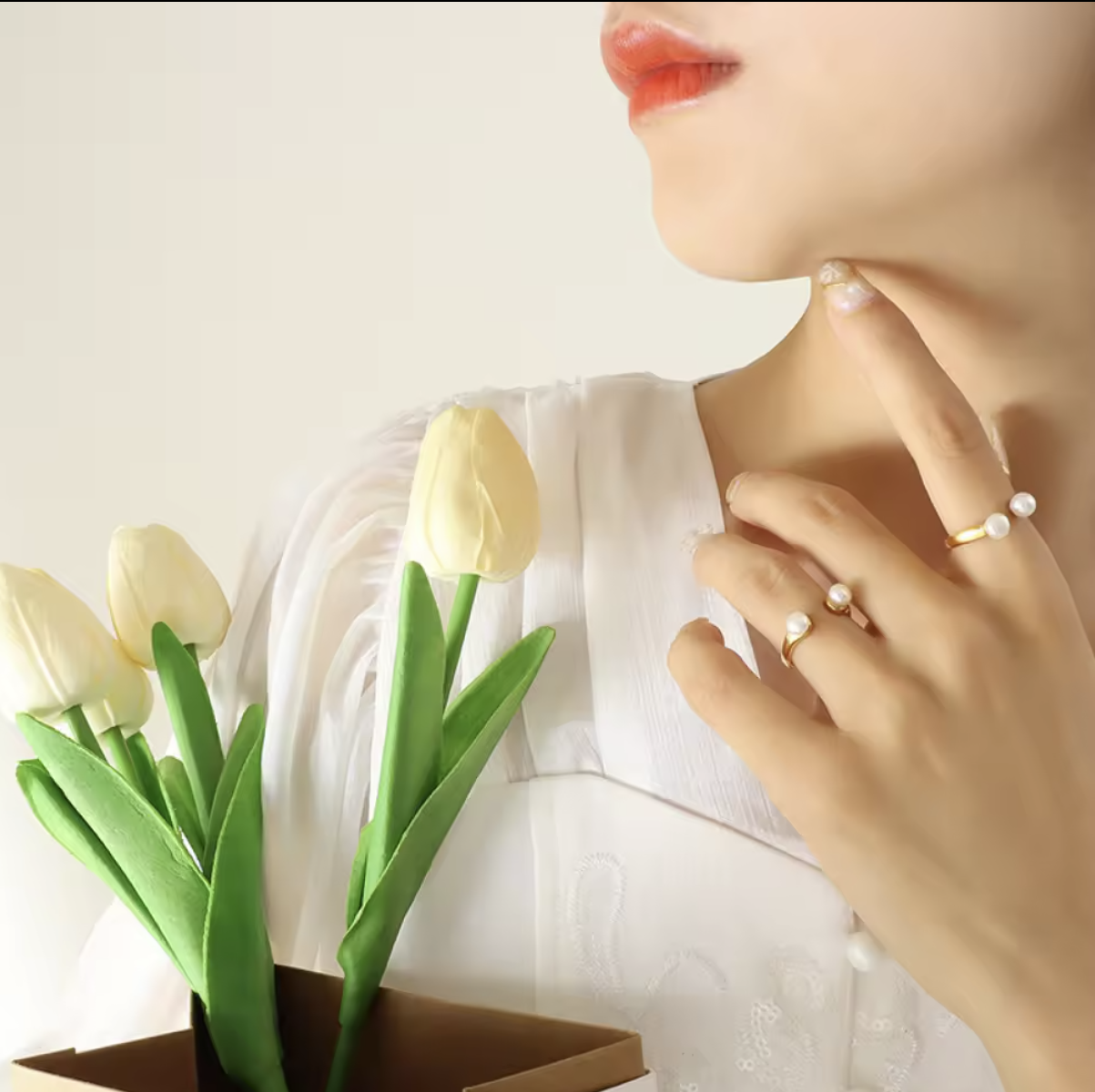 Elegant Baroque Freshwater Pearl Adjustable Ring * Unisex* - VAM Jewelry