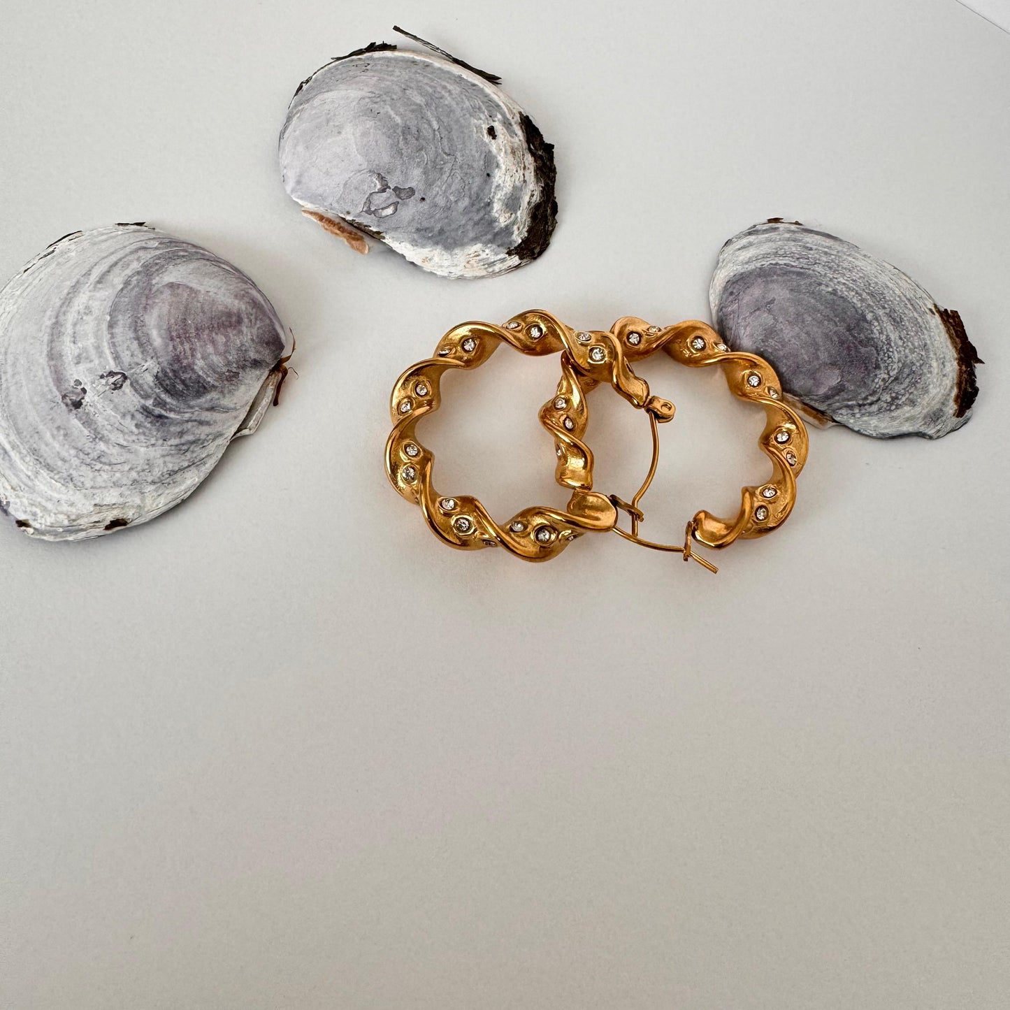 Zircon Twisted Hoops - VAM Jewelry