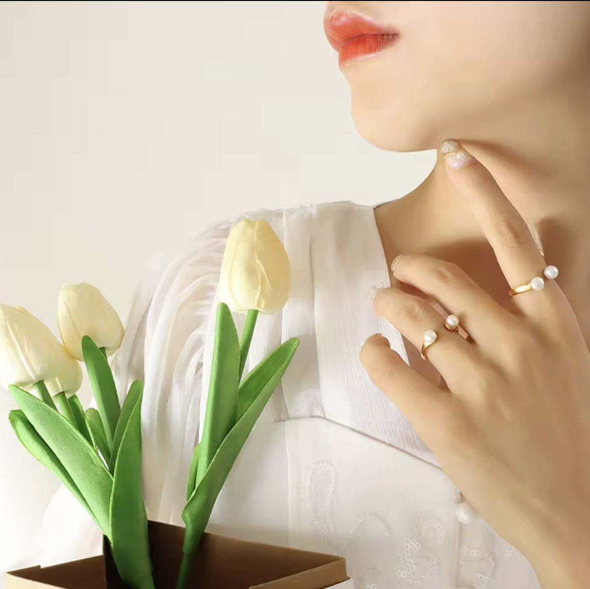 Elegant Baroque Freshwater Pearl Adjustable Ring * Unisex*