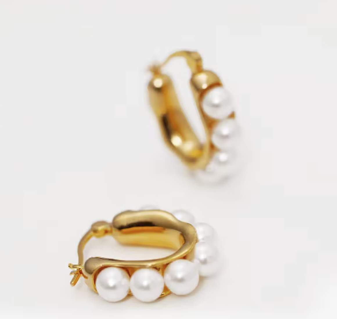 Golden Era Pearl Hoops Earrings