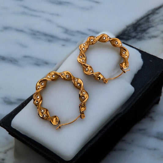 Zircon Twisted Hoops